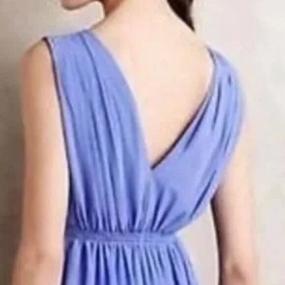 Anthropologie HD in Paris Lavana Periwinkle Grecian Dress Size 4 - Picture 3 of 5